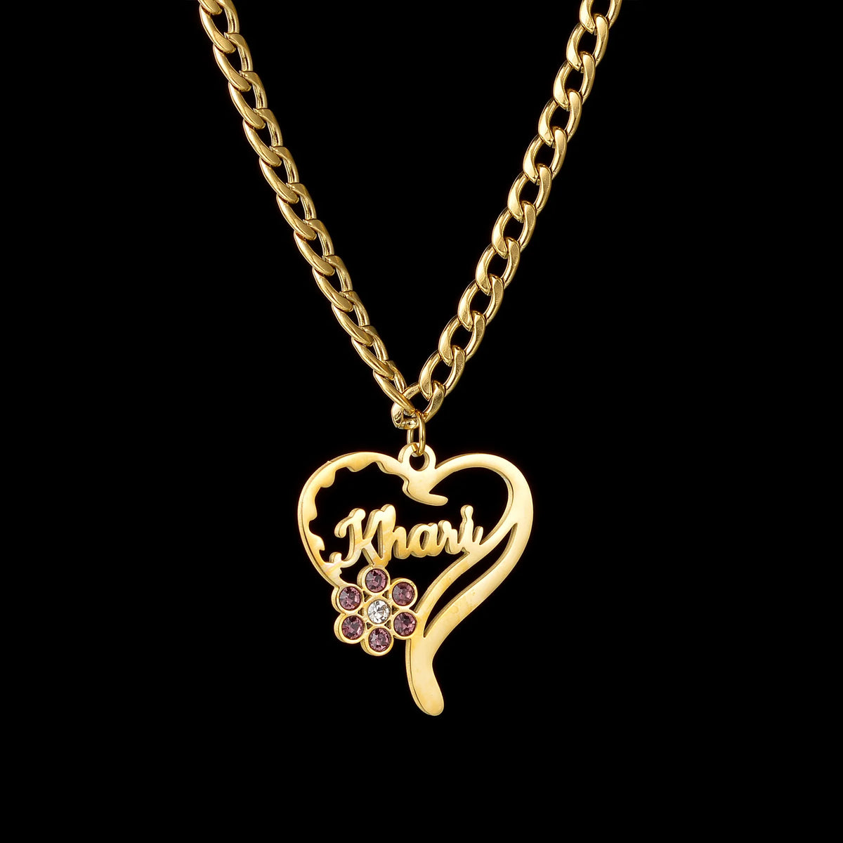 Haiyufly Custom Name Heart Necklace for Women Stainless Steel Jewellery Choker Chains Personalized Couple Valentine's Day Gift - Zenflow Active