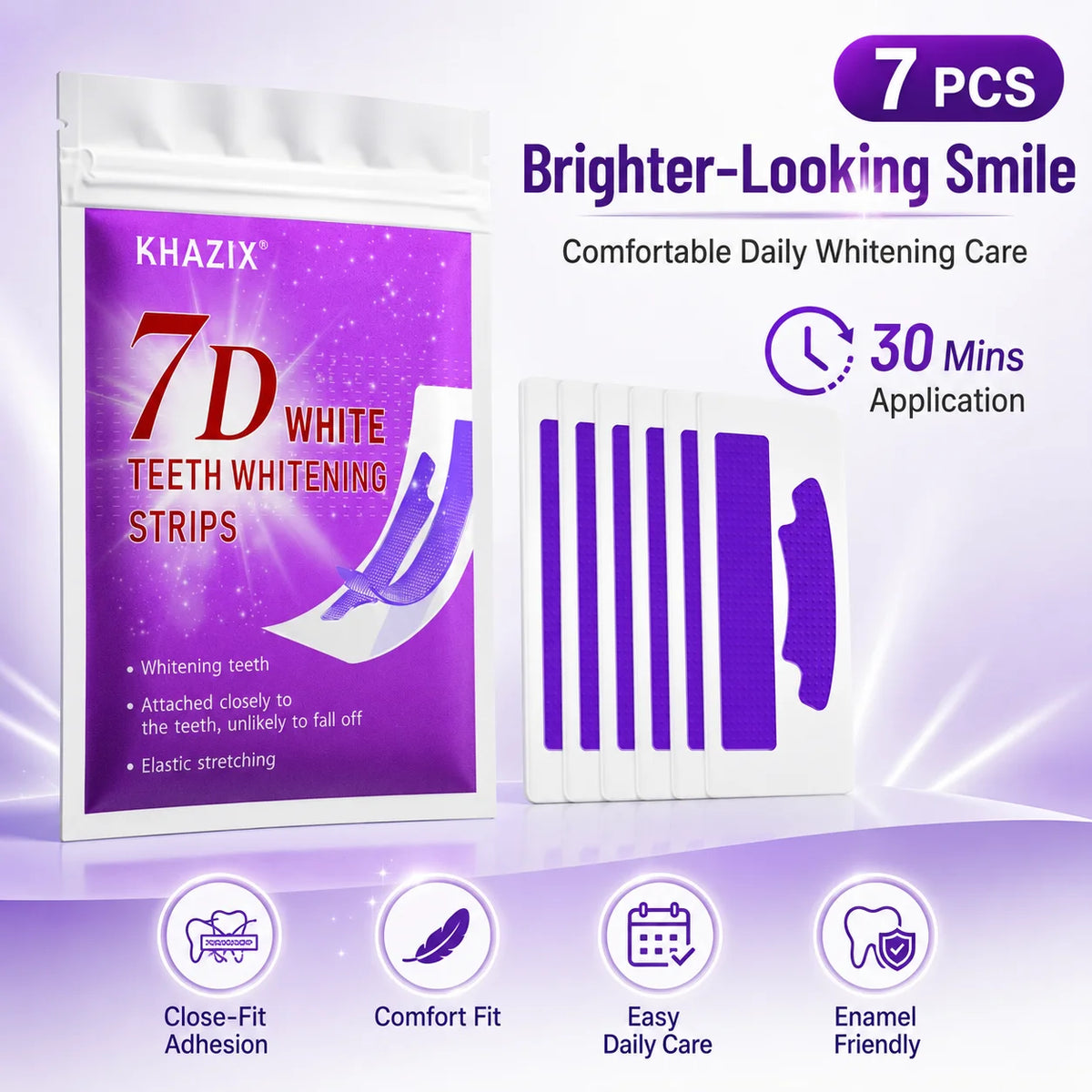 7PCS Teeth Whitening Strips for Whiter-Looking Smile - Zenflow Active