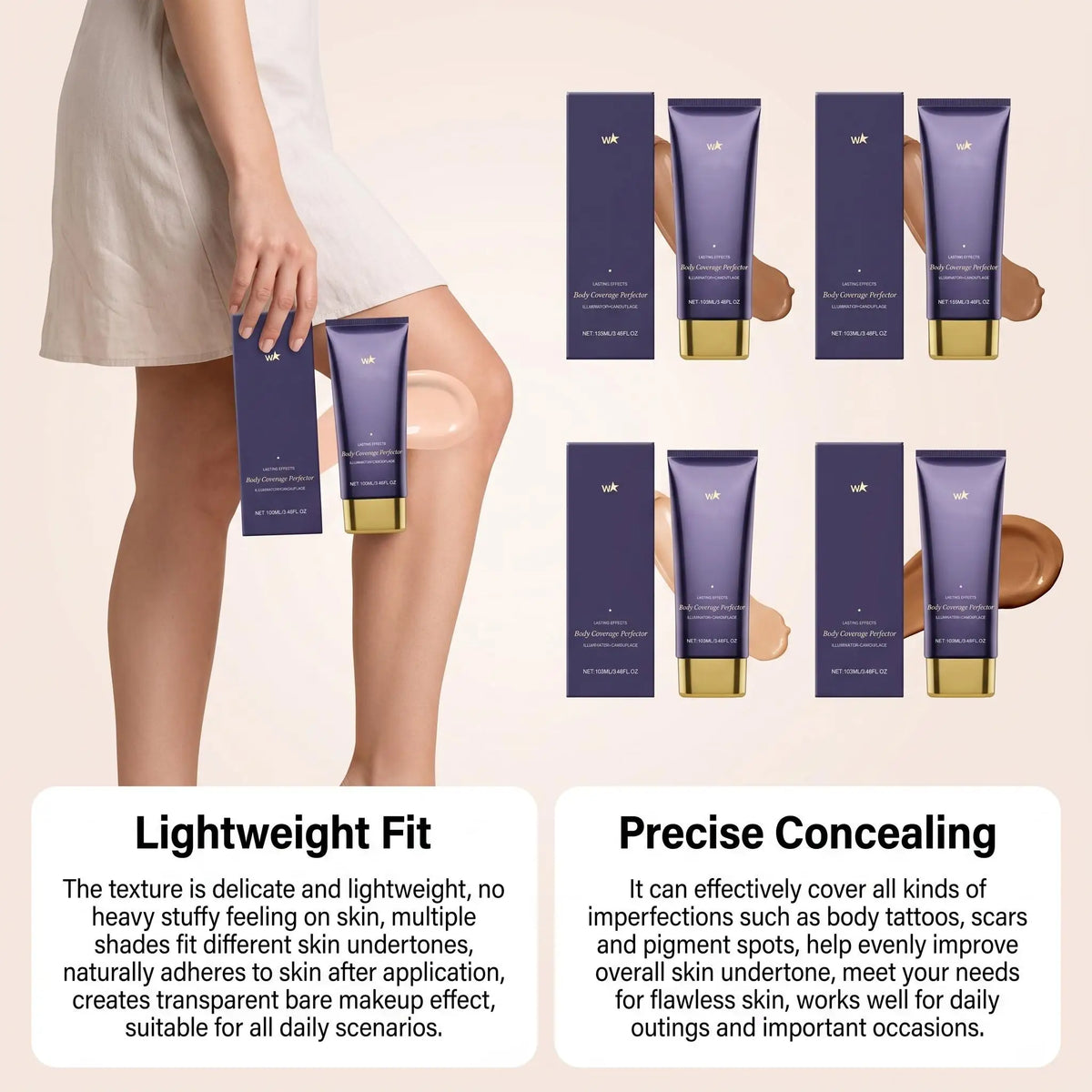 103ml. Full Body Concealer Foundation Full Coverage - Zenflow Active