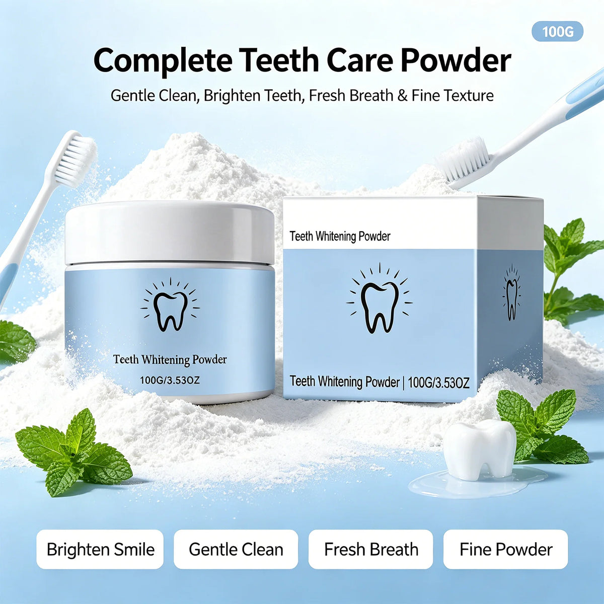 Teeth Whitening Powder Deep Cleaning Stain Remover - Zenflow Active