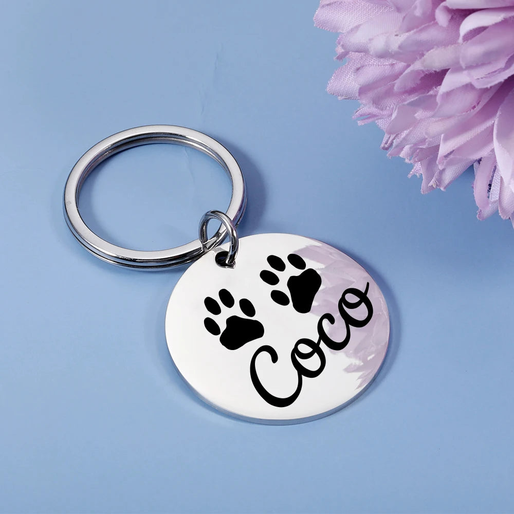 Custom Engraved Pet Dog Tag | Personalised Circular ID Tag with Name & Number - Zenflow Active