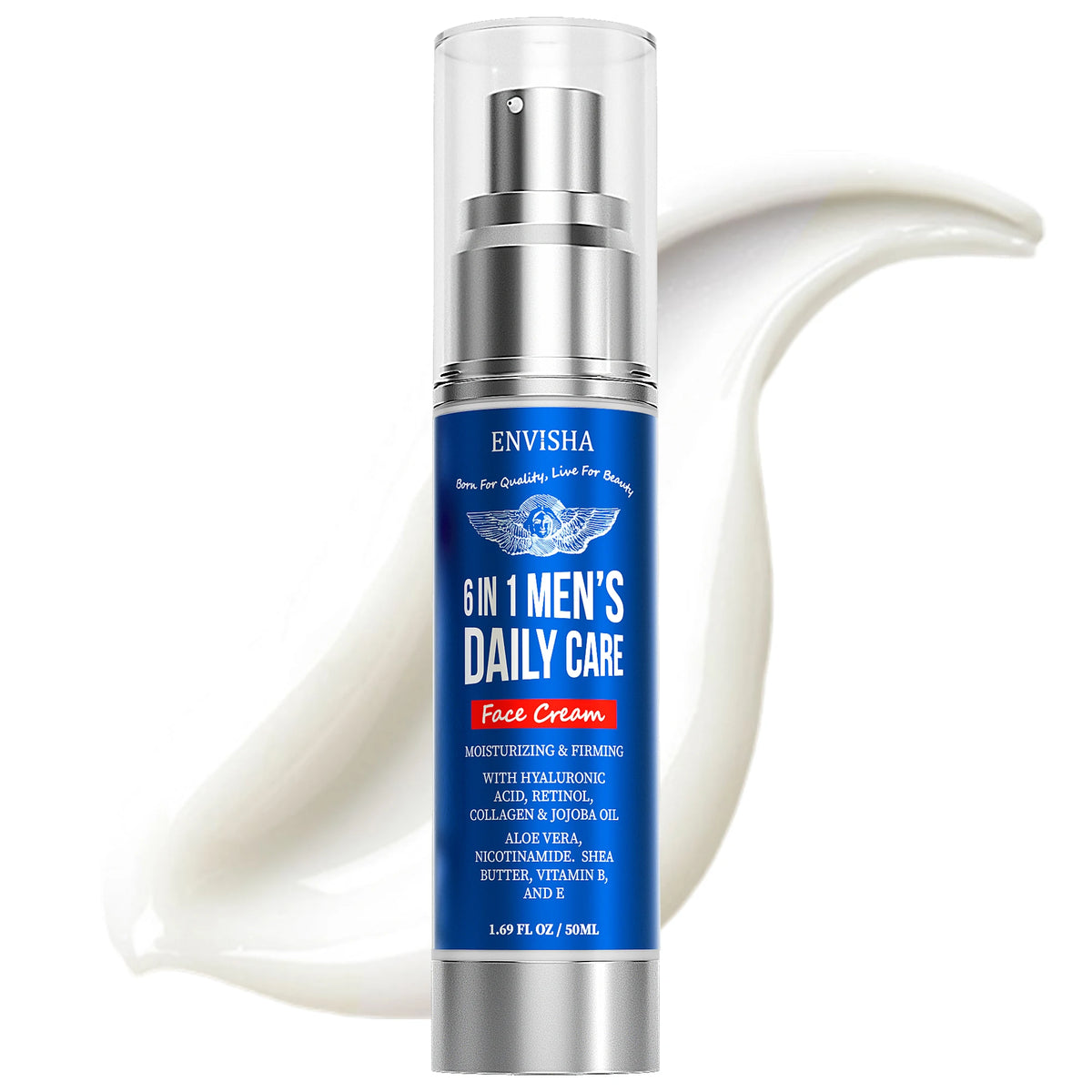ENVISHA Men's 6-in-1 Face Cream with Retinol, Hyaluronic Acid & Collagen, 50ml - Zenflow Active