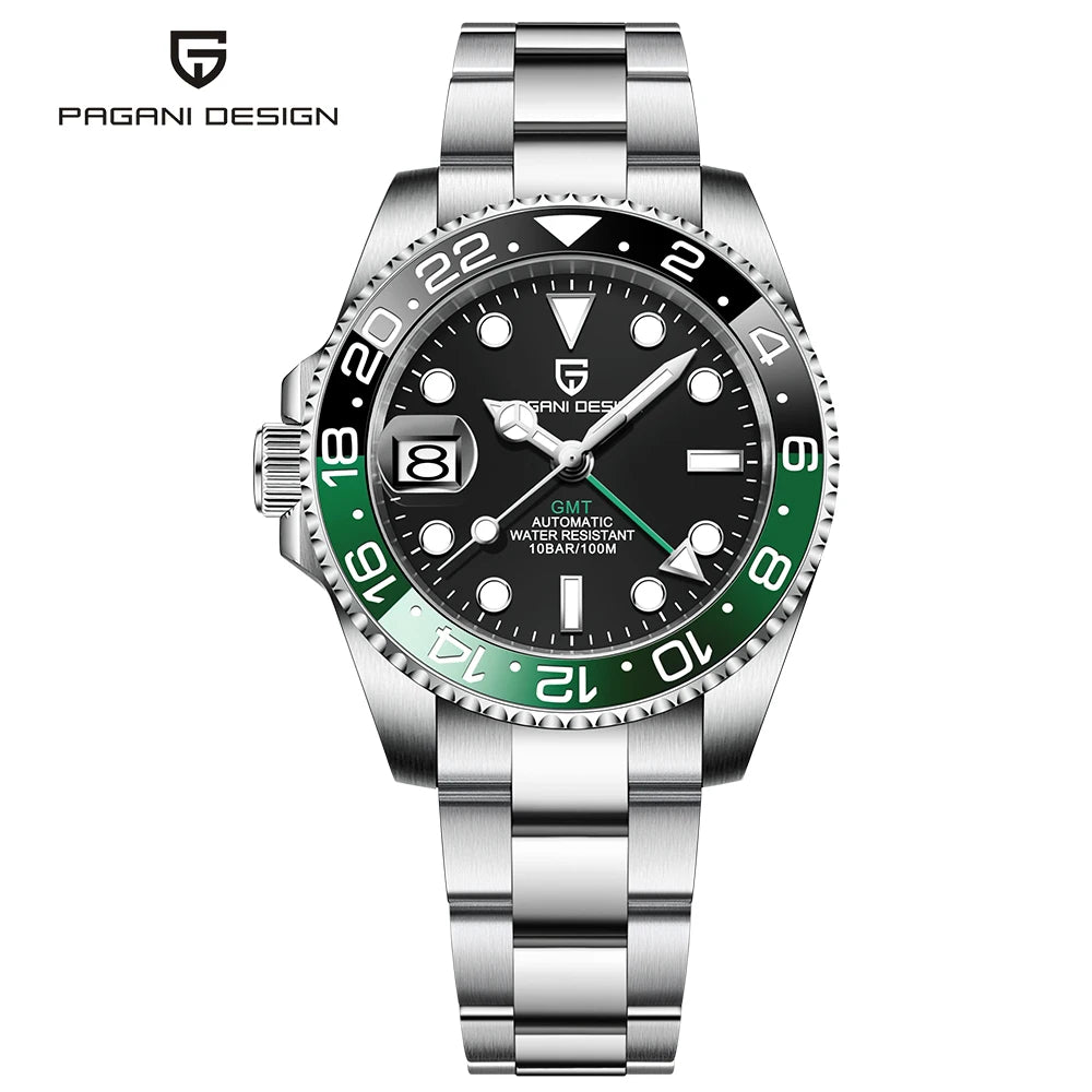 Pagani Design GMT Mechanical Watch | Sapphire Crystal | 100m Water Resistant - Zenflow Active