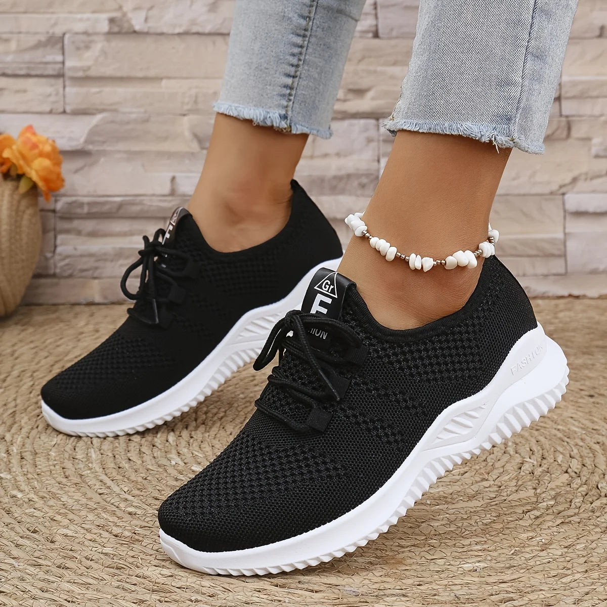 Women's Knit Sports Trainers — Soft Sole, Breathable, Lightweight, Running & Everyday Wear - Zenflow Active