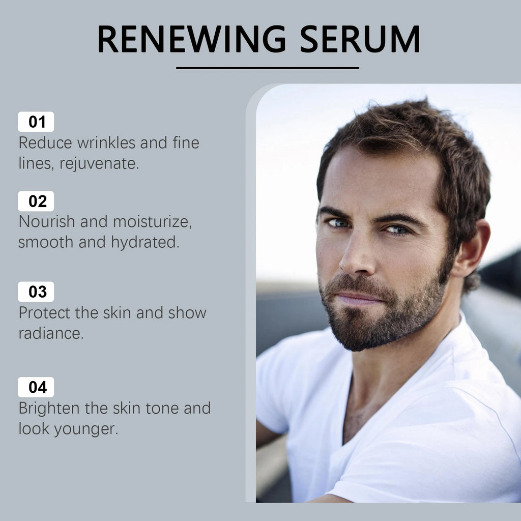 Men's Hydrating Renewing Face Serum Spray with Hyaluronic Acid & Peptides, 30ml - Zenflow Active