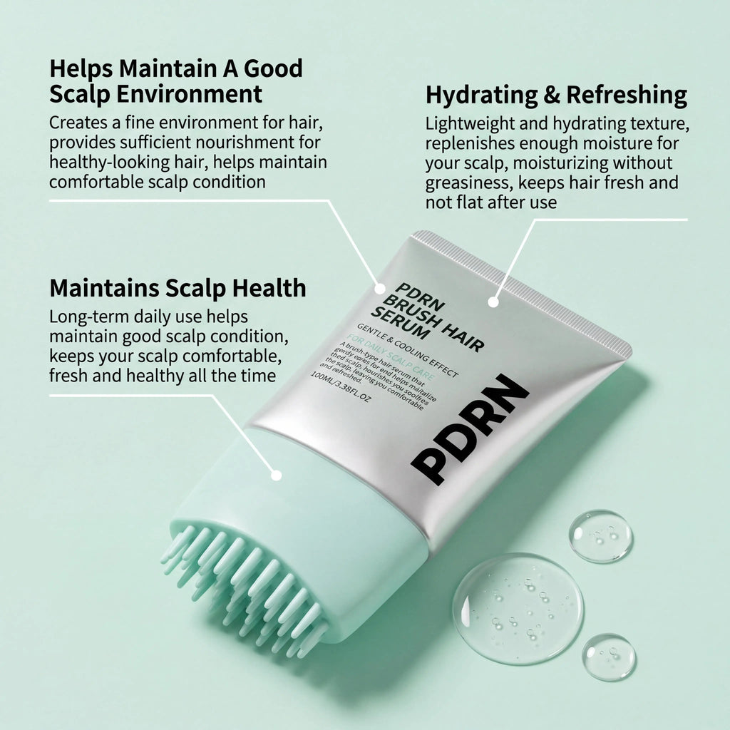 PDRN Scalp & Hair Serum with Built-In Massage Brush - 100ml Anti Hair Loss Treatment Zenflow Active