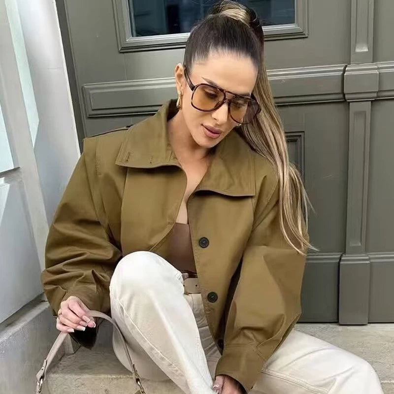 Women's Cropped Pleated Bomber Jacket Zenflow Active