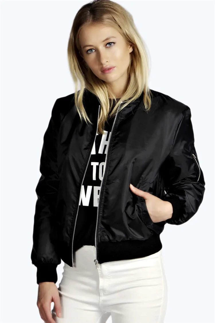 Women’s Slim-Fit Zip-Up Bomber Jacket Zenflow Active