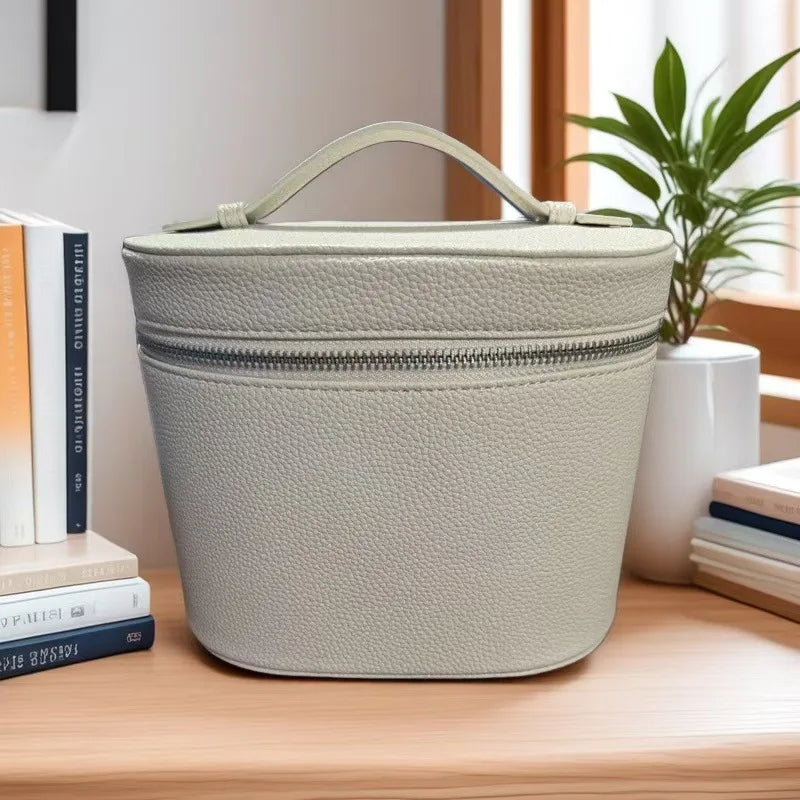 Large Capacity PU Leather Makeup Barrel Bag — Travel Organiser - Zenflow Active