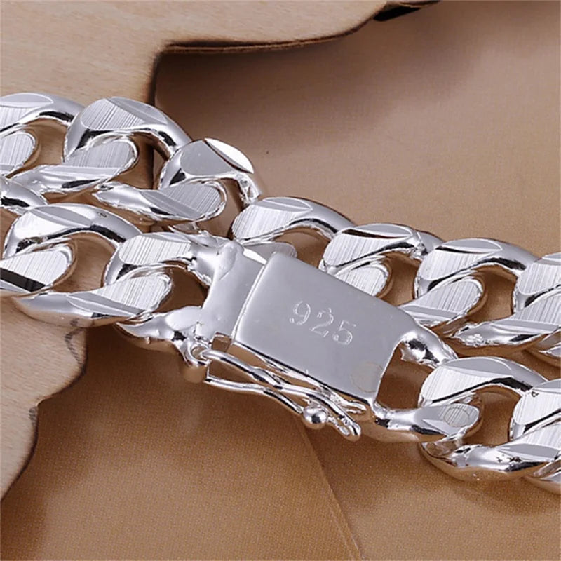 High-end Men's Fine 925 sterling Silver Bracelet 10MM - Zenflow Active