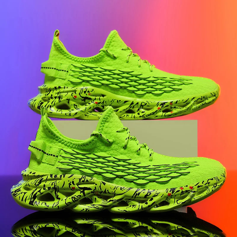 Men's Flyknit Casual Sneakers | Breathable Lightweight Lace-Up Trainers for Everyday Wear - Zenflow Active