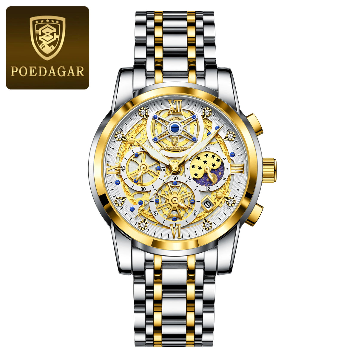 Poedagar Men's Chronograph Quartz Watch | Luminous | 30m Water Resistant - Zenflow Active
