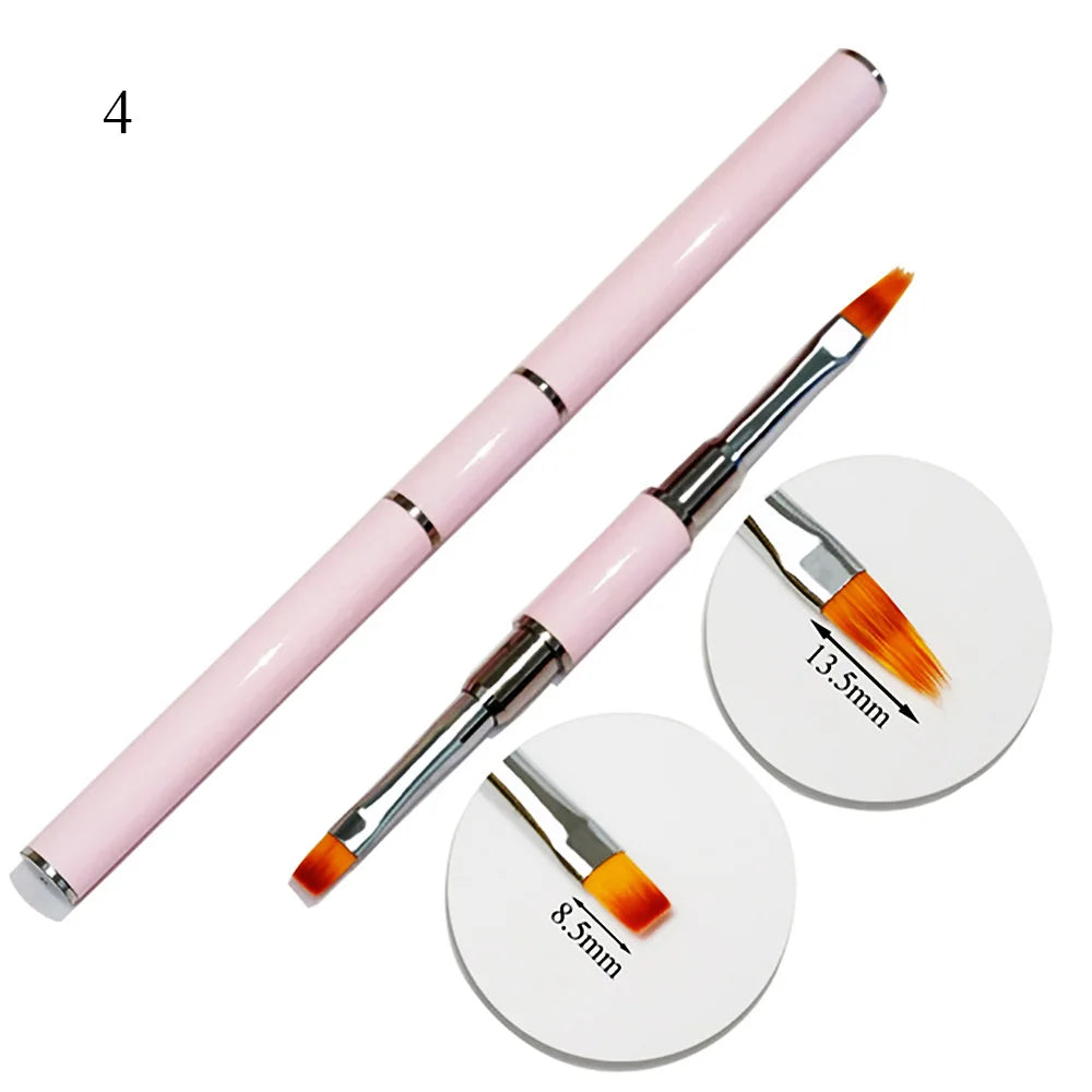 Double-Head Nail Art Liner Brush – Nylon, for Florals, Lines & Gel Painting | Single Brush - Zenflow Active