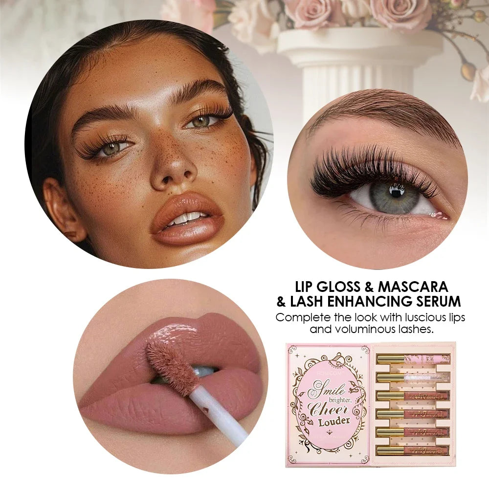 5 Page Full Face Makeup Kit matte and shimmer eyeshadow, blush, contour, lip gloss, and mascara - Zenflow Active