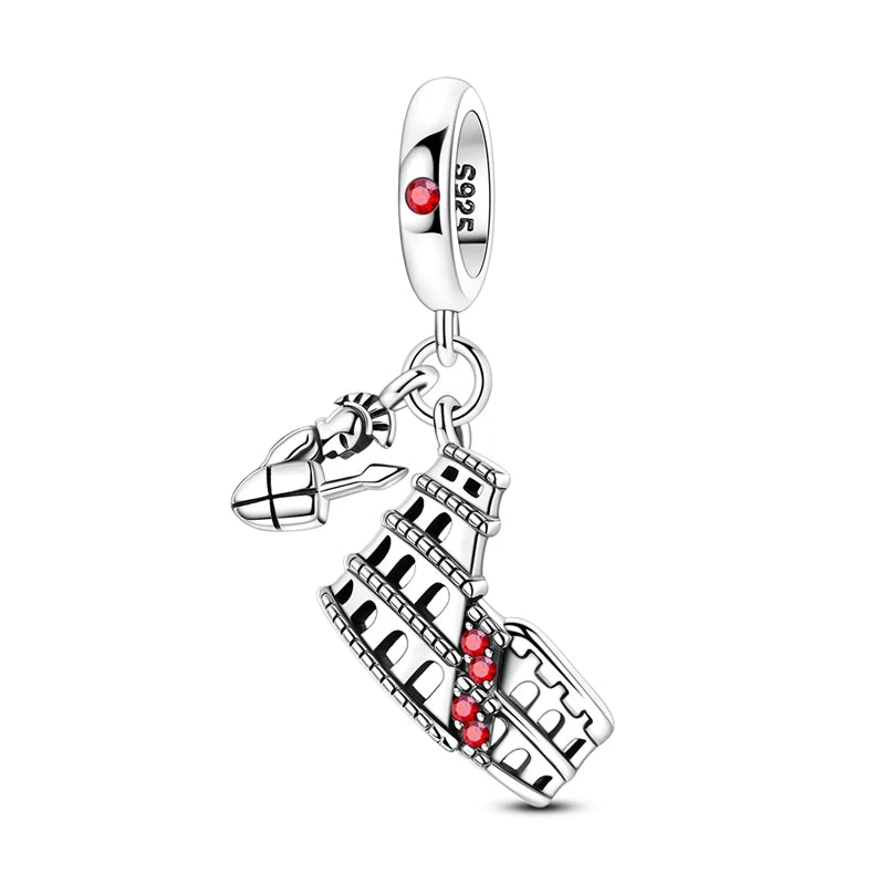 Fit Original Bracelet Charms DIY 925 Silver Tokyo Paris Rome Vienna Constructions Charm Beads Spring Festival Jewelry Gift - Zenflow Active