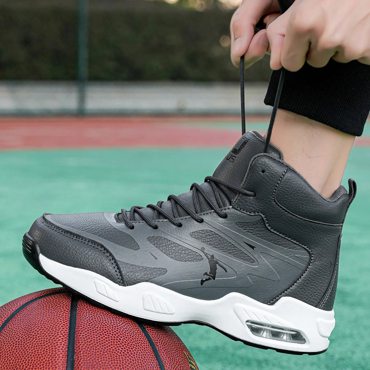 Men's High-Top Air-Cushion Basketball Shoes | Breathable Non-Slip Outdoor Sneakers - Zenflow Active