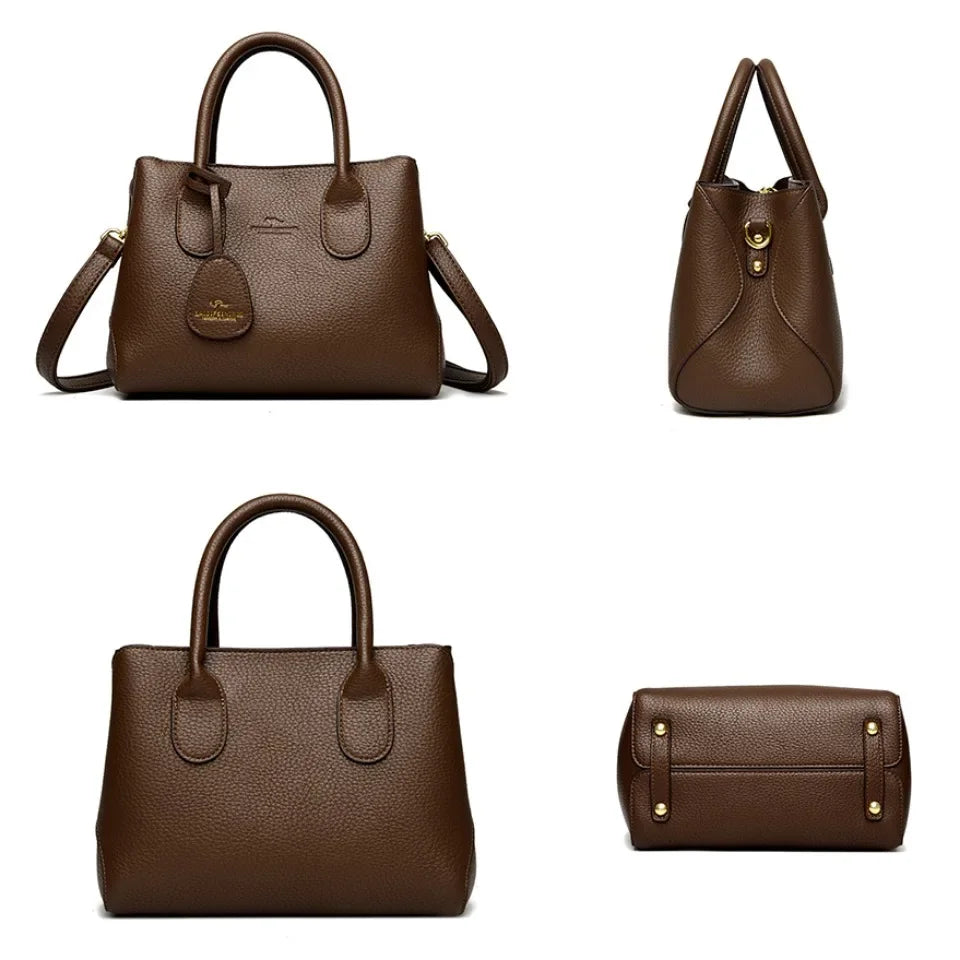 3-layer Women's Handbag, Luxury Shoulder Crossbody Bag High Quality Soft Leather Bag - Zenflow Active