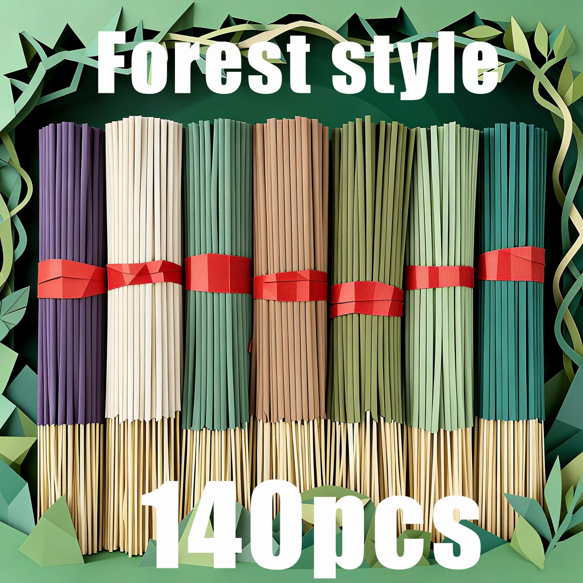 7 Sets of 140 Incense Sticks, Available in Four Seasonal Sets: Rose, Lavender, Sandalwood, Jasmine, Mint, Cherry Blossom, Herbal, and Dragon Blood Wood, with 20 Sticks Per Pack, Suitable for Home Use, Office, Yoga, Meditation - Zenflow Active