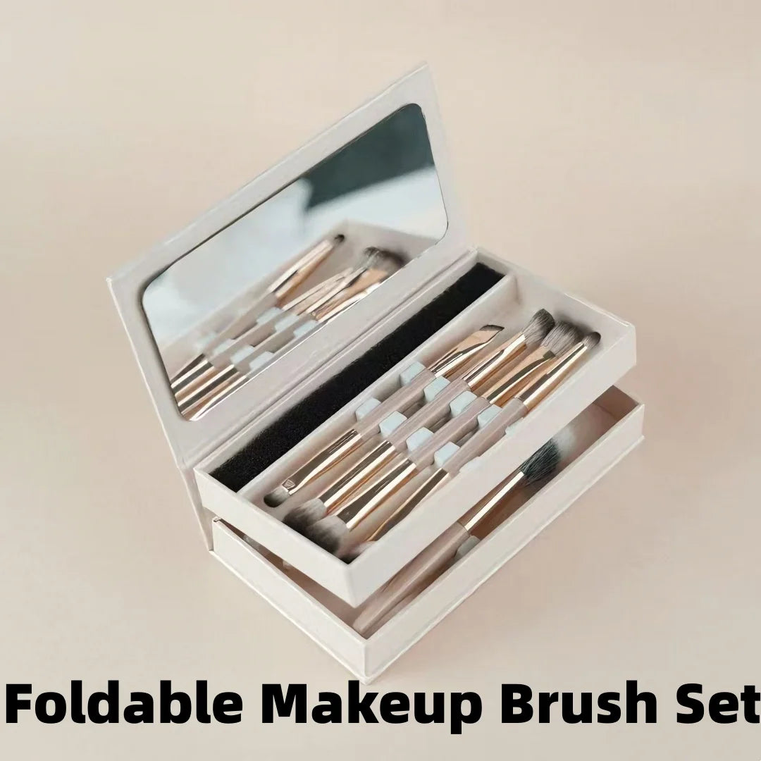 5-Piece Makeup Brush Set – Foundation, Contour, Eyeshadow & Stippling with Portable Case - Zenflow Active