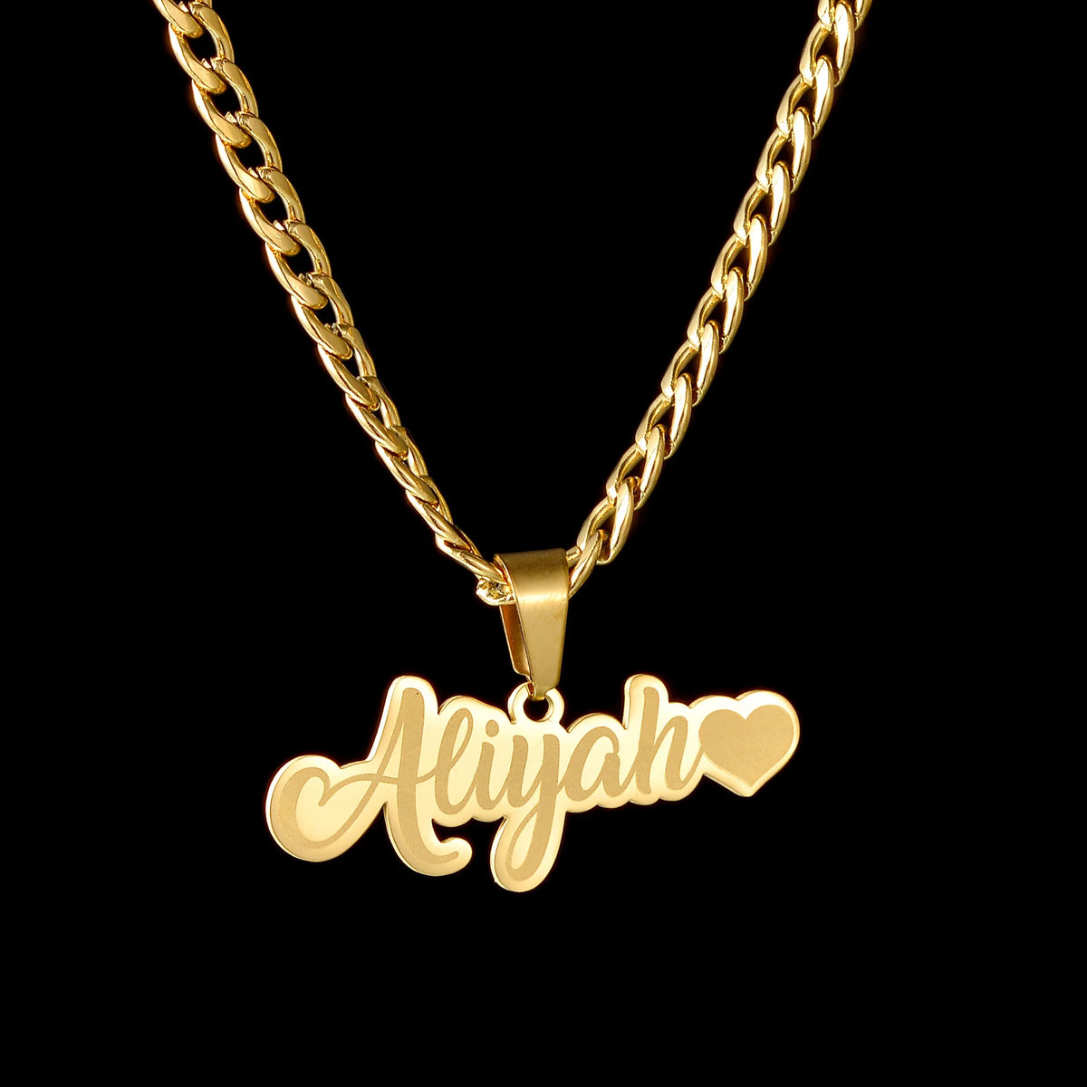 Goxijite Custom Removable Butterfly Heart Name Pendant Stainless Steel Laser Marking Nameplate Necklace - Zenflow Active
