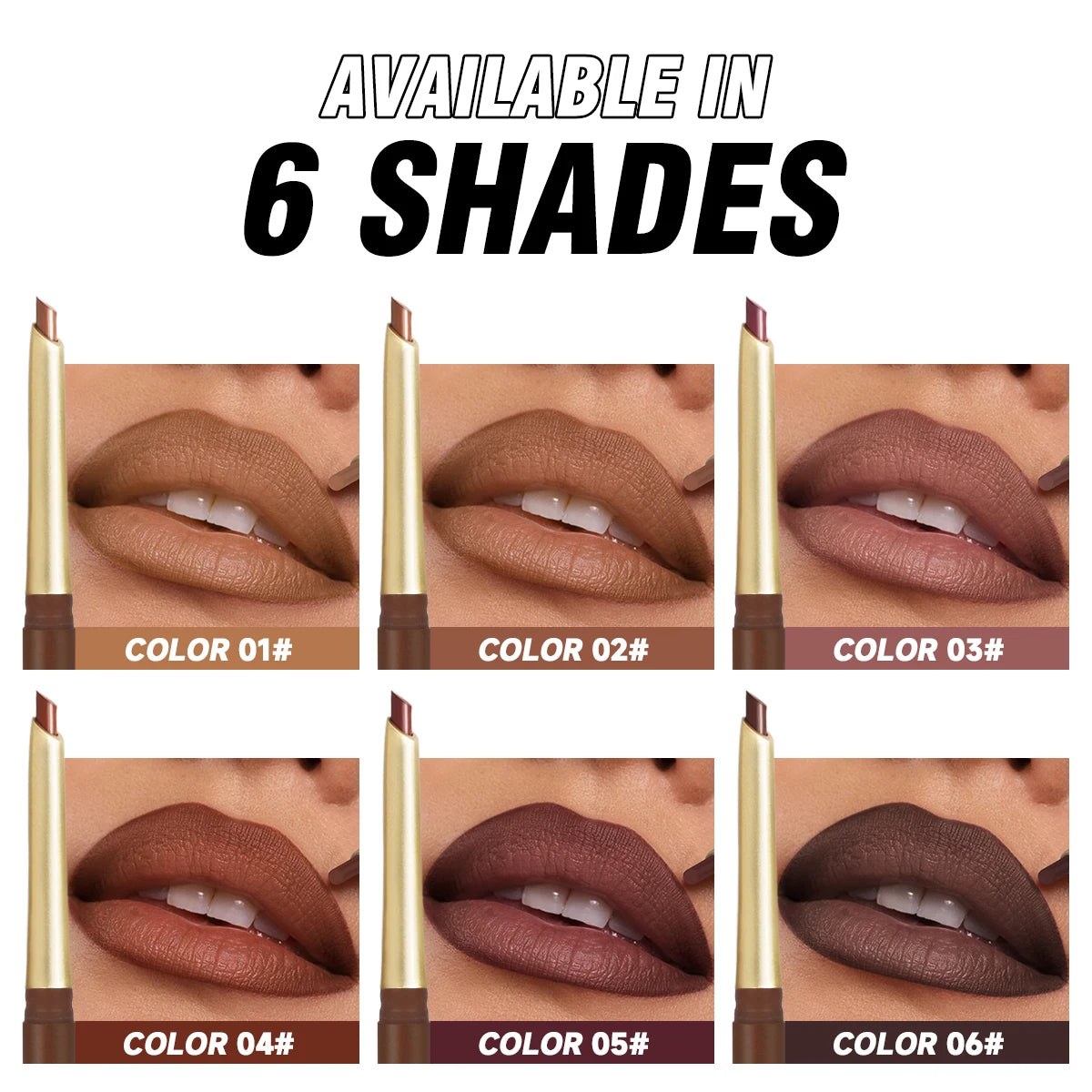 Matte 6-colors Lip Liner Pencil - Zenflow Active