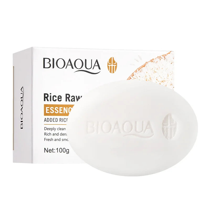 BIOAQUA White Rice Facial Cleansing Soap - Moisturising Oil-Control Handmade Bar Zenflow Active