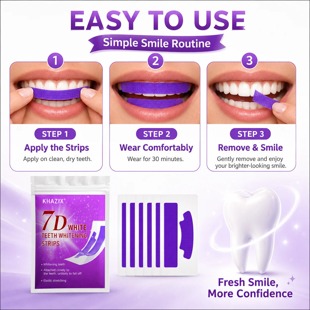 7PCS Teeth Whitening Strips for Whiter-Looking Smile - Zenflow Active