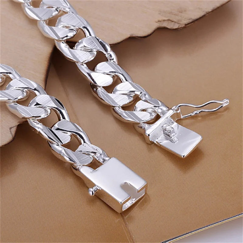 High-end Men's Fine 925 sterling Silver Bracelet 10MM - Zenflow Active