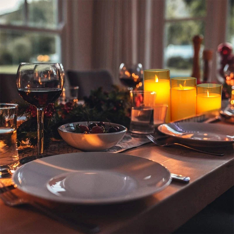 Electronic Candle LED Candle Decoration LED Glass Candle Full Set Remote Control Timer - Zenflow Active