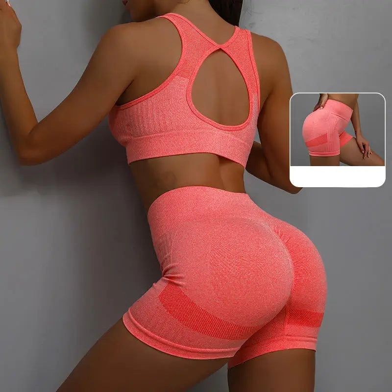 Women's Yoga Workout Set - Fitness Vest With Sports Shorts Running Yoga Suit Exercise Underwear Sportswear - Zenflow Active