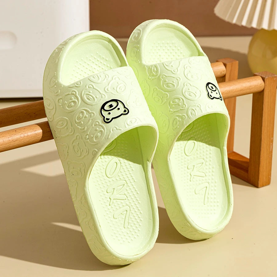 Little Bear Print Slippers — Soft, Non-Slip, Indoor Slides for Men & Women - Zenflow Active
