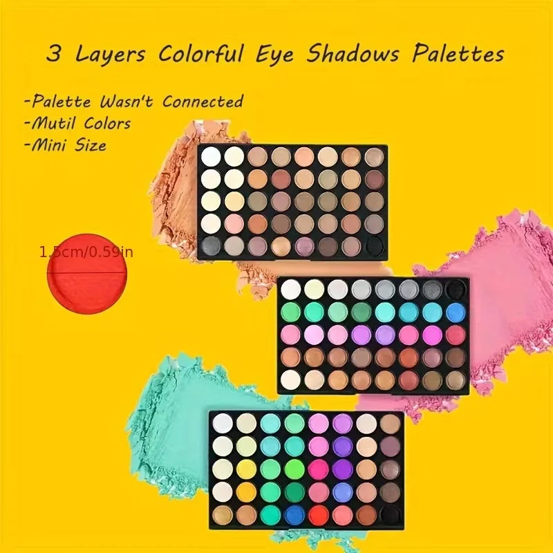 120 Color Eye Makeup,3-in-1 Eyeshadow Palette
