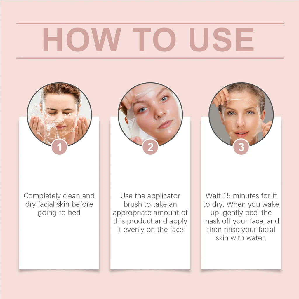 Collagen Overnight Peel-Off Facial Mask with Applicator Brush, 75ml Zenflow Active