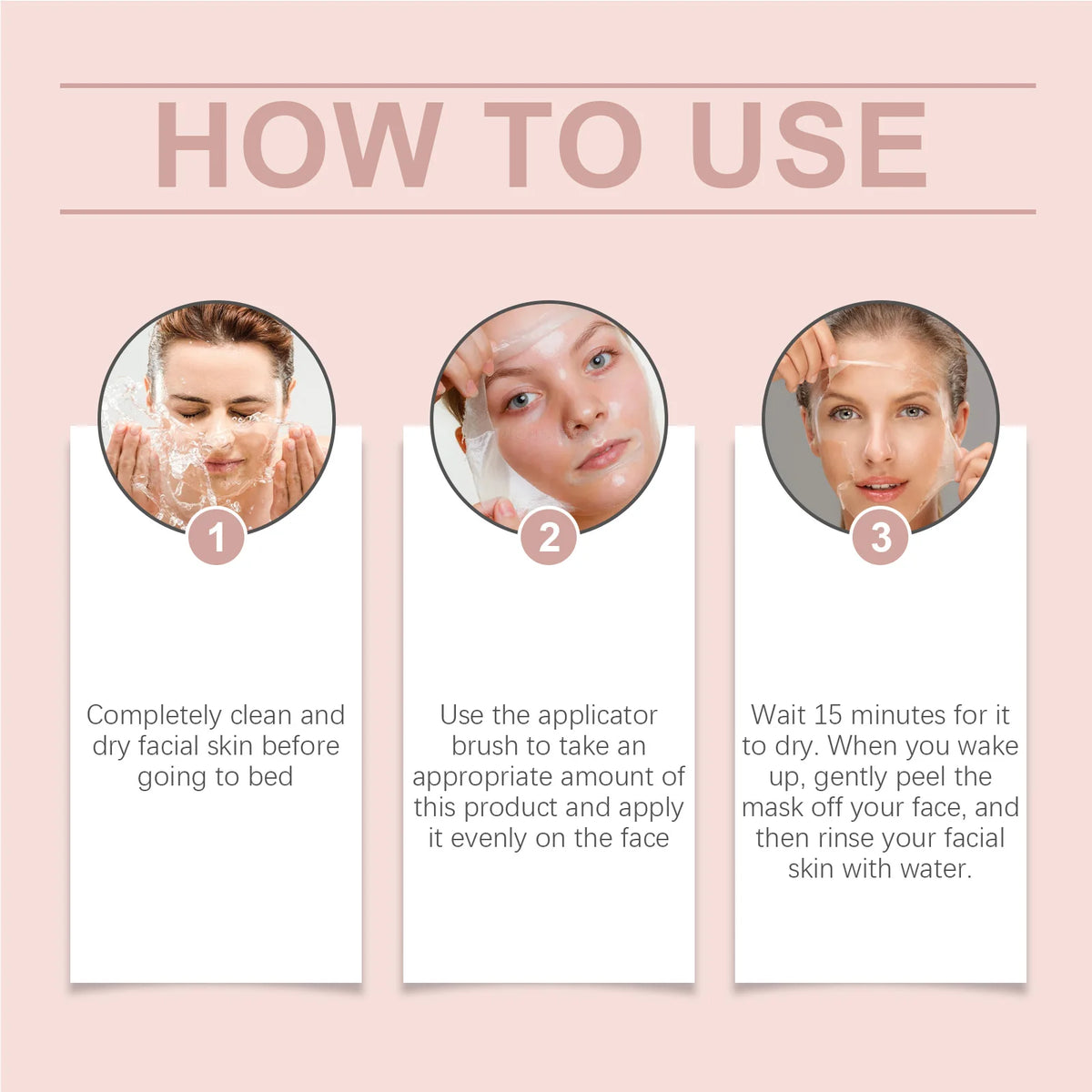 Collagen Overnight Peel-Off Facial Mask with Applicator Brush, 75ml Zenflow Active
