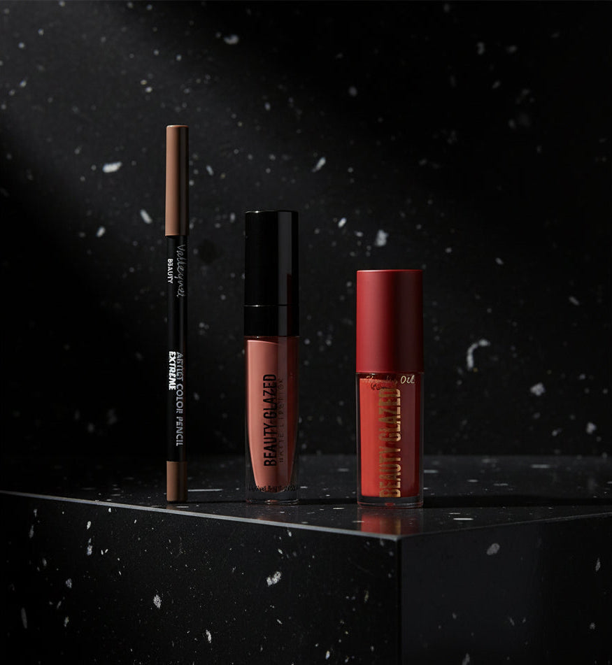 3pcs/Set Makeup Set: Matte Lip Liner + Lip Glaze + Moisturizing Lip Oil - Zenflow Active