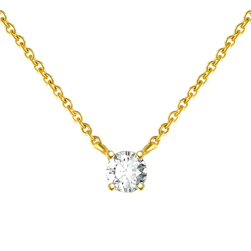 CANNER Crystal Zircon 925 Sterling Silver Necklace For Women Pendente Fine Jewellery Long Chain - Zenflow Active