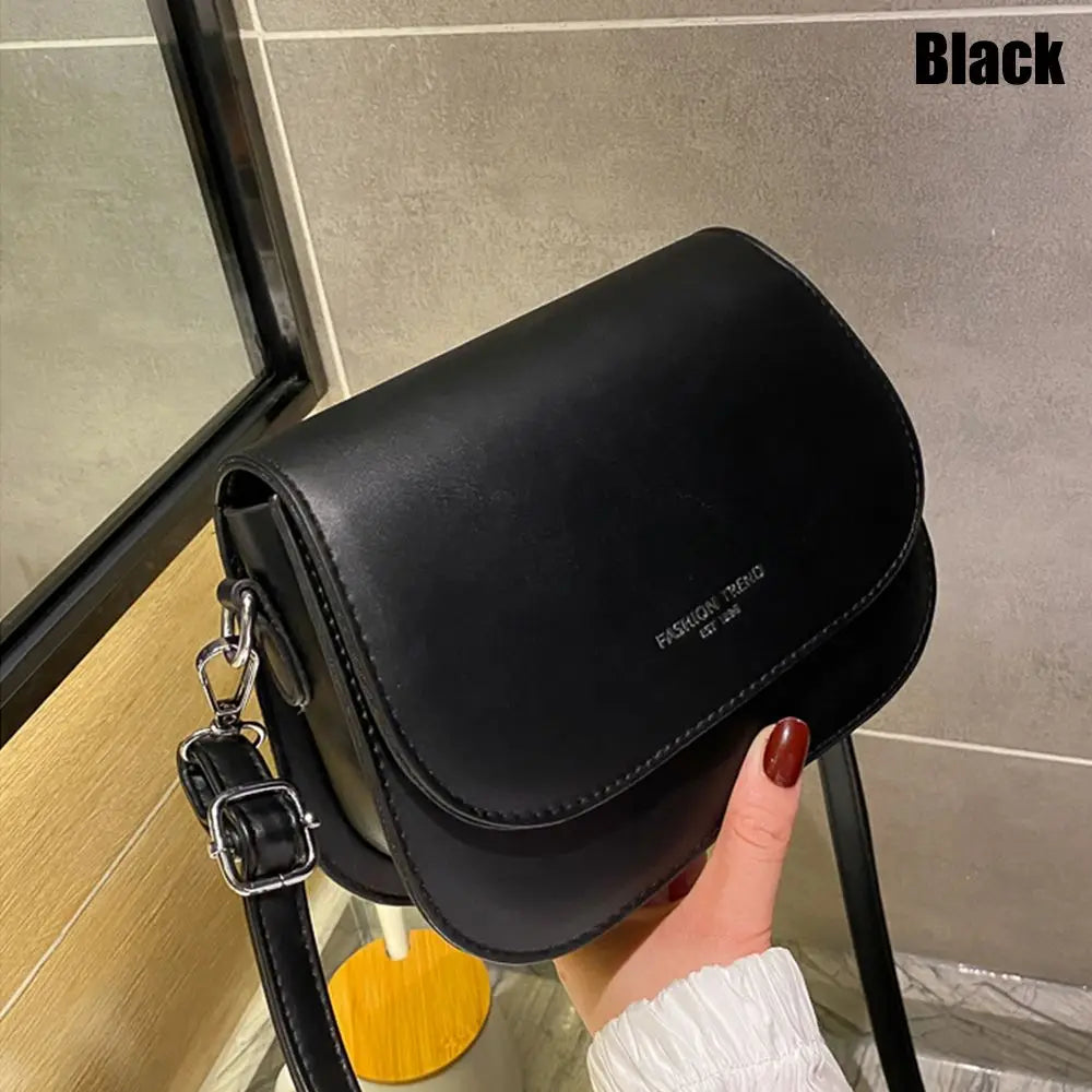 Simple Solid Colour Saddle Shoulder Bag Crossbody Bag - Zenflow Active