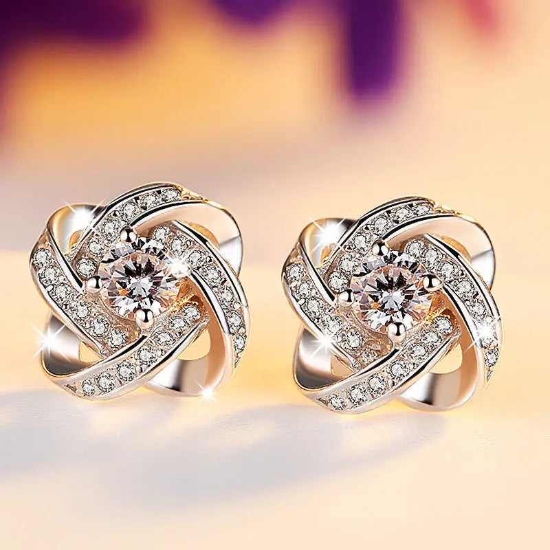 925 Sterling Silver Zircon Stud Earrings - Zenflow Active