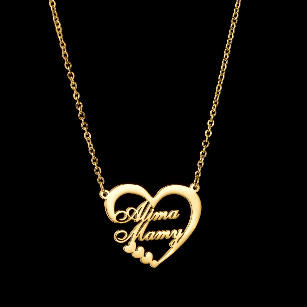 Haiyufly Custom Name Heart Necklace for Women Stainless Steel Jewellery Choker Chains Personalized Couple Valentine's Day Gift - Zenflow Active