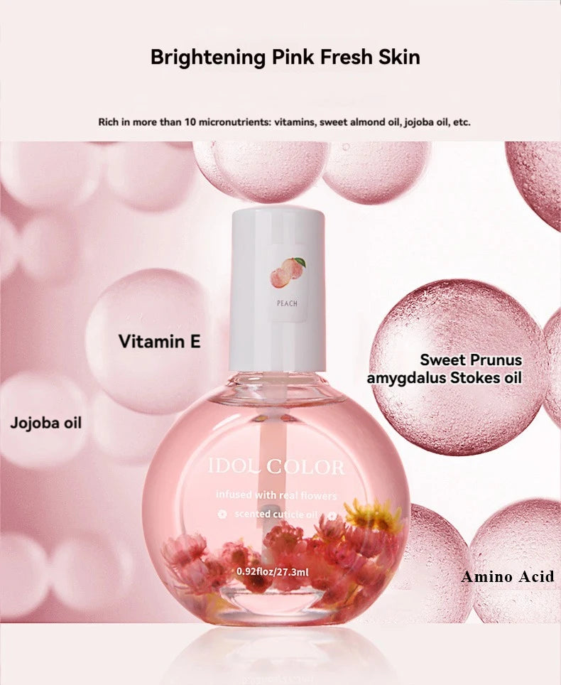 Dried Flower Cuticle Nutrition Oil – Nourishing Nail Treatment with Jojoba, Almond & Avocado | 27ml - Zenflow Active