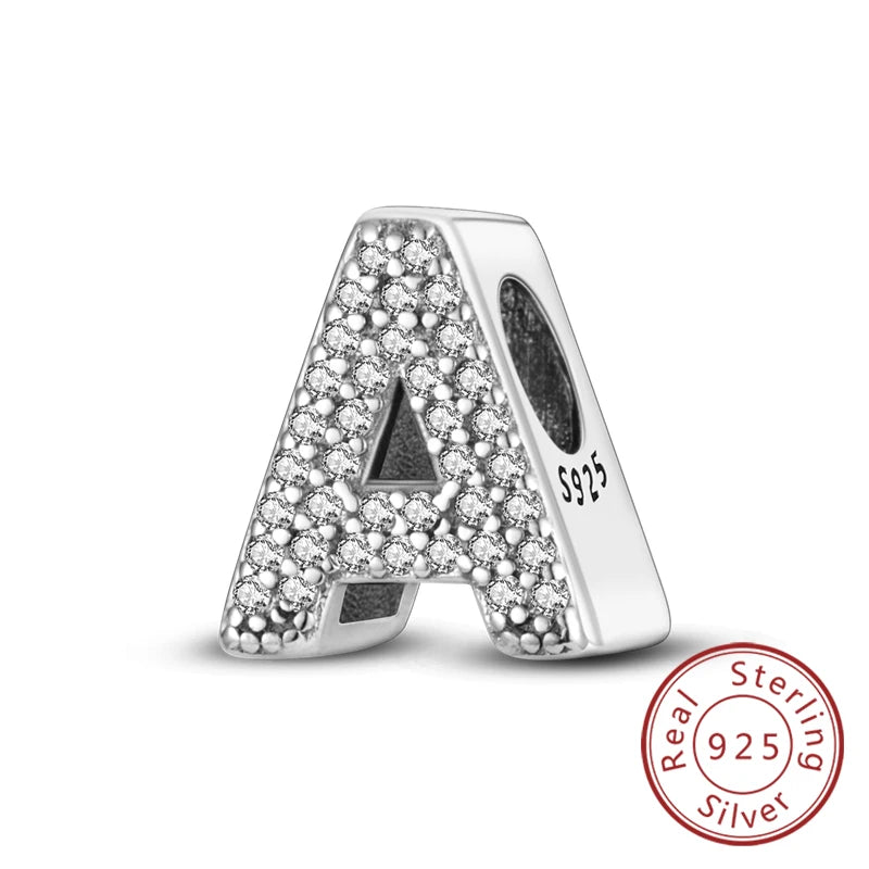 Charms Fit Original Bracelet A-Z Alphabet Charms Beads 925 Sterling Silver 26 Letters Charm for Women Girl DIY Fine Jewelry Gift - Zenflow Active