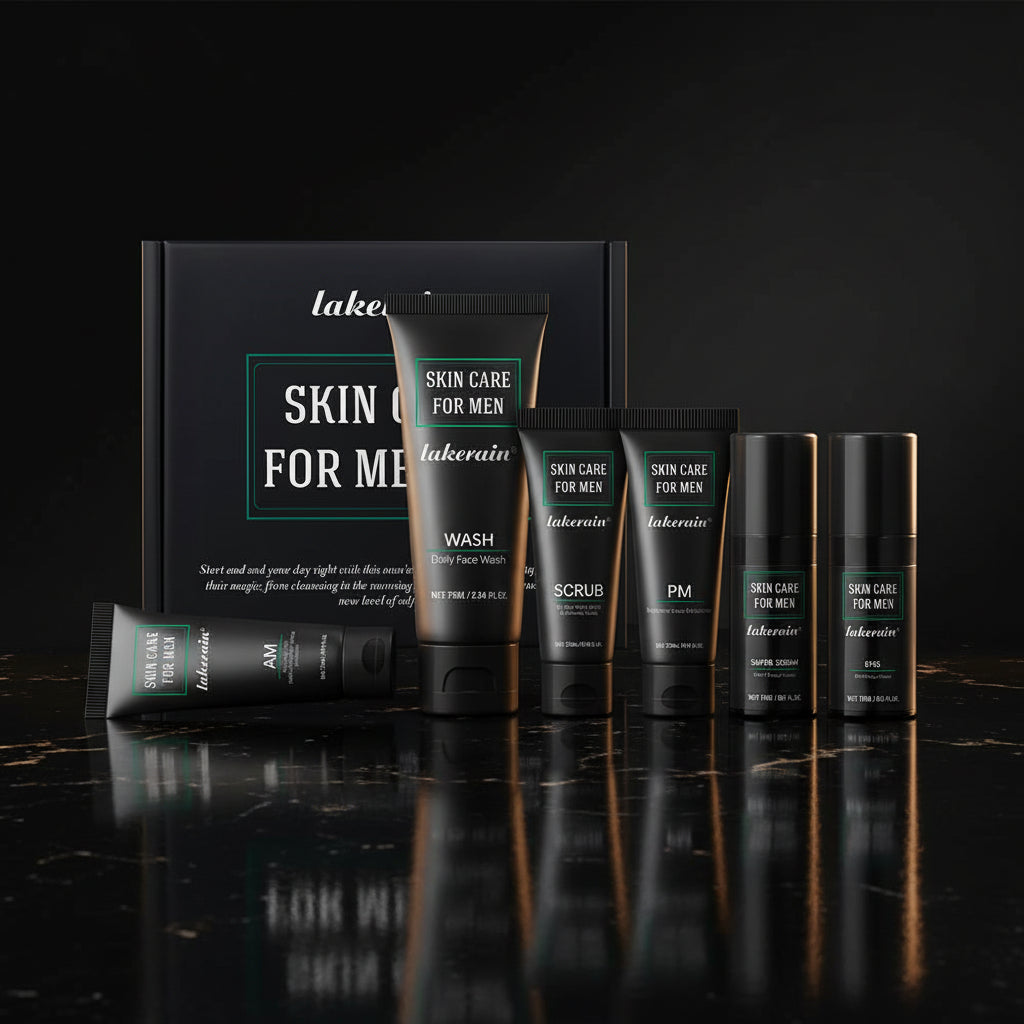 lakerain Men’s 6-Piece Skincare Set with SPF 20 Moisturiser - Zenflow Active