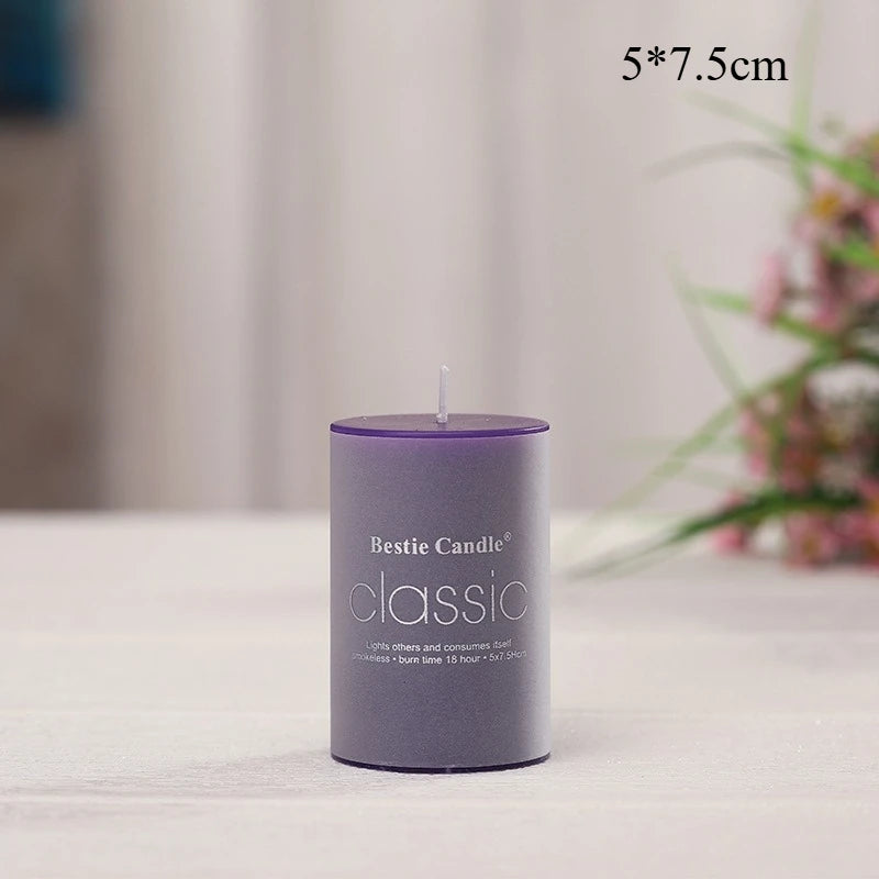 Classic Colored Pillar Candles for Home Decor Long Burning Time Ideal for Romantic Ambiance and Relaxation - Zenflow Active