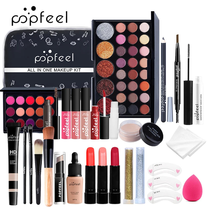 POPFEEL All In One Makeup Kit Full Kit Set, All in One Makeup Sets Include Eyebrow Eyeliner Eyeshadow - Zenflow Active