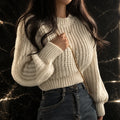 Women's Loose-Fit Crew Neck Knit Sweater Zenflow Active