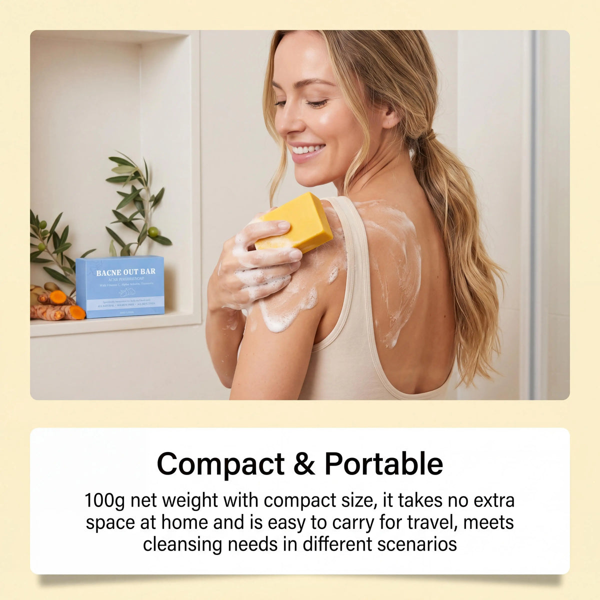 Turmeric & Vitamin C Exfoliating Soap Bar | Bacne, Acne & Deep Cleanse – 100g - Zenflow Active