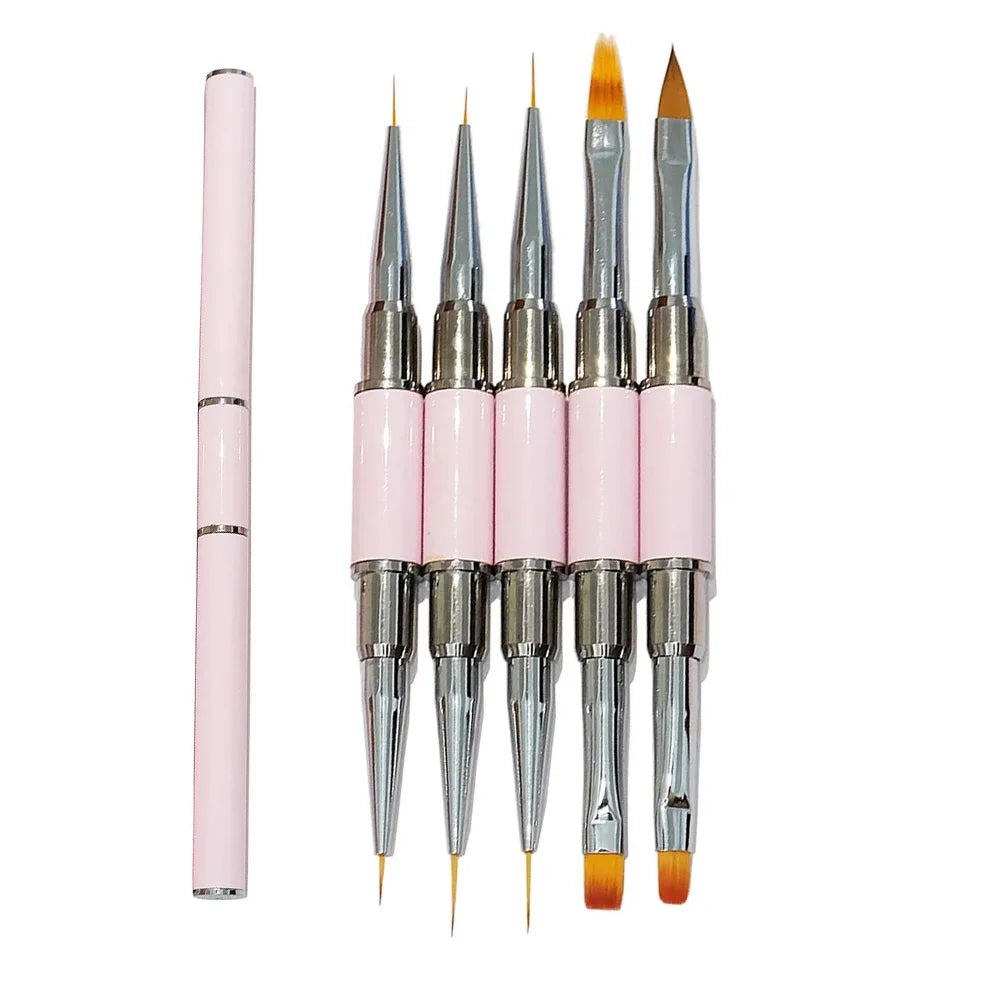 Double-Head Nail Art Liner Brush – Nylon, for Florals, Lines & Gel Painting | Single Brush - Zenflow Active