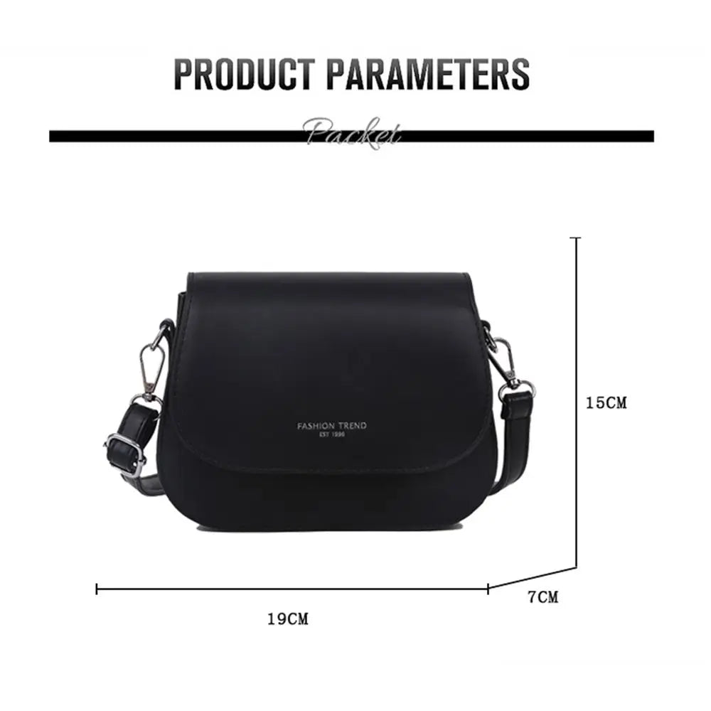 Simple Solid Colour Saddle Shoulder Bag Crossbody Bag - Zenflow Active