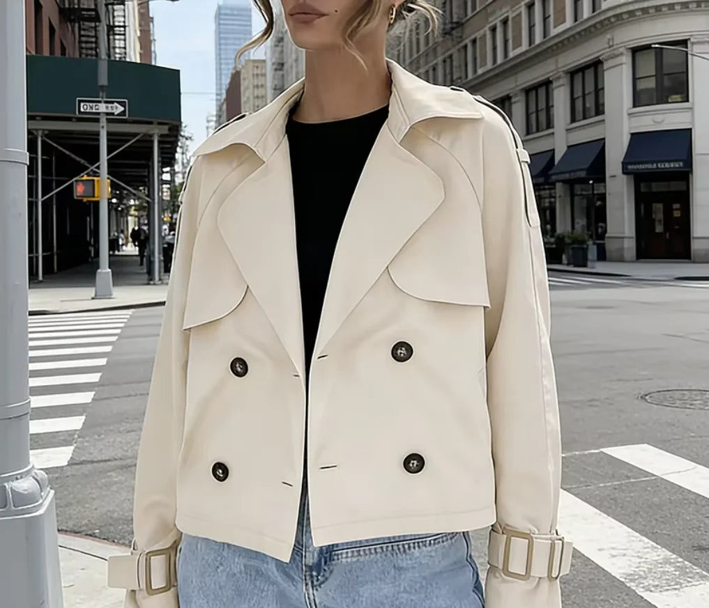 Women's Lightweight Double-Breasted Trench Coat Zenflow Active
