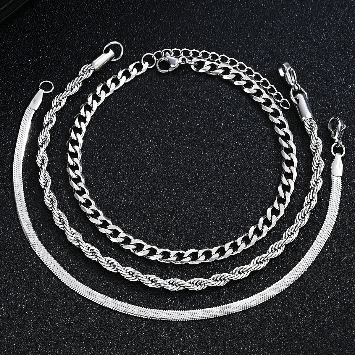 Simple Stainless Steel Silver Colour Jewellery Sets for Men - Zenflow Active